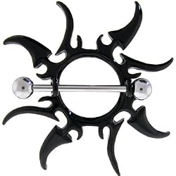 Black Tribal Sun Blade Nipple Shield