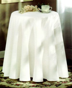 Concord 70" Round Tablecloth - White