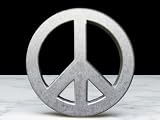 Silver Star "Peace Sign" Vintage Metal Belt Buckle