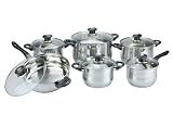 Vinaroz 12-Piece Vicenza Stainless Steel Cookware Set Vinaroz 12-Piece Vicenza Stainless Steel Cookware Set