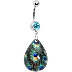 Enchanting Peacock Belly Ring