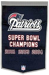 New England Patriots 24"x36" Wool Dynasty Banner - FOOTBALL Sports Merchandise