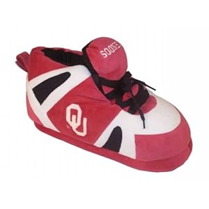 Oklahoma Sooners Boot Slipper Size: 10-11.5, Color: Red / White / Black