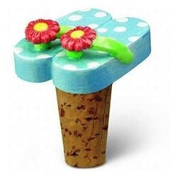 Tropical Flip Flop Sandals Wine Cork Bottle Topper