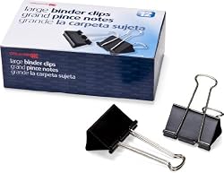 Officemate Large Binder Clips, 2 inch Wide, 1 inch Capacity, Box of 12 (99100)