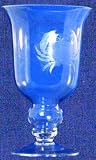 Individually Hand Etched Glass Crab Urn Vase 8.5"H