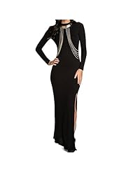Sexy Long Sleeves Slit Floor Length Evening Dress/Homecoming Dress/Prom Dress/Maxi Dress 
