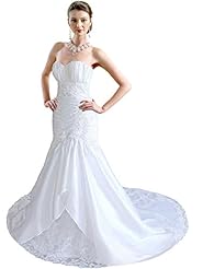 Draped Beaded Pleated Applique Ruched Asymmetric Lace-Up Backless Sweetheart Sheath Mermaid Taffeta  Dress