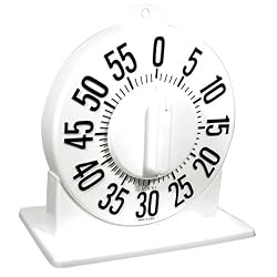 Tactile Long Ring Low Vision Timer With Stand White Dial