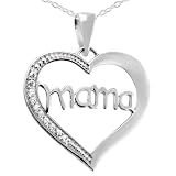 Tressa Sterling Silver Cubic Zirconia Mama Heart Necklace