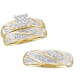 Stunning 2 Tone Diamond Trio Set For Him and Her - BLOWOUT DEAL-