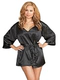 Plus Size Babydoll Chemise Robe & Padded Hanger BLACK or Red Set