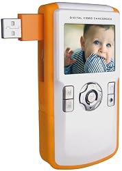 Sharper Image DV110 5 Megapixel CMOS, Interpolation to 12 Megapixels, 2.0-inch LCD, 8X Digital Zoom Multifunction Camcorder with Batteries Included (Orange)
