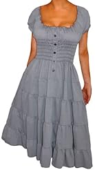 Plus Size  Shirred Tiered Cotton/Denim/Spandex  Dress With Ruffles