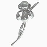 Vintage Blossoming Silver Tone April Rhinestone Flower Brooch Gifts