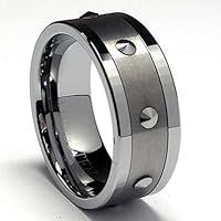 9MM Tungsten Carbide SPINNER Ring size 8