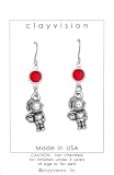 Clayvision Soccer Girl w/Ball Charm Earrings with Birthstone/Team Color Swarovski Crystal