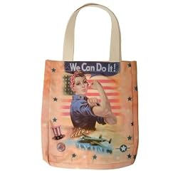 Rosie the Riveter "We Can Do It!" Patriotic Tote Bag w/ WWII image USA Made by FlagClothes