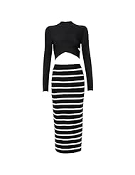 Sexy Nylon/Rayon/Spandex Striped Print Bandage Dress/Bodycon Dress/Club Dress/Party Dress 