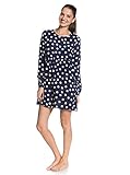 Roxy Juniors Sun Empire Woven Long Sleeve Dress, Peacoat Sierra Polka Dot Pattern, Small