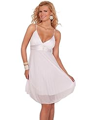 Polyester/Satin/Spandex Empire   Waistline Sleeveless  Lace Gathered Flowy   Dress With a Bow(s) and a Ribbon  and Rhinestones