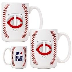 Minnesota Twins 2pc Ceramic Gameball Mug Set - Primary Logo MLB Baseball
