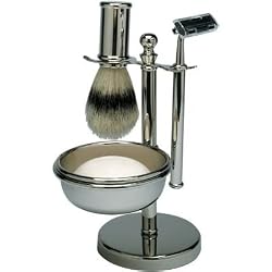 Silver Plated 4 Piece Shave Set