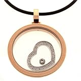 Infinity CZ Swarovski Diamond Stainless Steel Rose Color Heart CZ Circle Pendant with Necklace by Bucasi