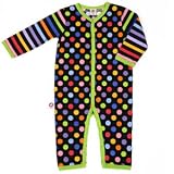 Little Miss Match Coveralls, Black Zany 0-3 Months