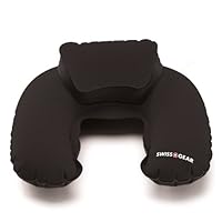 SWISS DOUBLE COMFORT TRAVEL PILLOW POUCH AIR SUPPORT BK