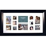 North American Enclosures 9172-5488 Double Mat Picture Frame with 9 Various Openings, Black, 12 by 24-Inch