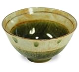 静山窯　織部くしめ　茶漬碗 【飯碗 瀬戸焼】