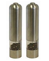 iTouchless Automatic Stainless Steel Pepper Mill and Salt Grinder (2 Pack)