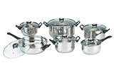 Vinaroz 12-Piece Vannes Stainless Steel Cookware Set