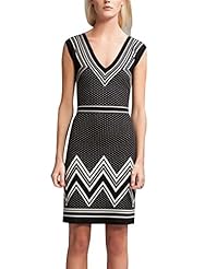V-neck Chevron Print Polka Dot Print Above the Knee Polyester/Spandex  Dress