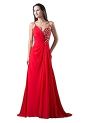 Charmeuse/Chiffon Beaded  Spaghetti Strap Evening Dress  With Rhinestones