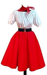 Hey Viv! Ad XXL 50s Outfit: Circle Skirt, Top, Belt & Scarf