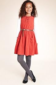 Pure Cotton Frill Corduroy Dress with Belt