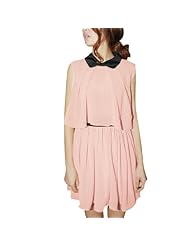 Sleeveless Chiffon Summer Sheer Elasticized   Waistline  Dress