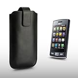 LG GM360 VIEWTY SNAP BLACK PU LEATHER POCKET POUCH COVER CASE