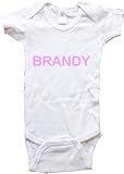 BRANDY - Name-Series - White, Blue or Pink Onesie / Baby T-shirt