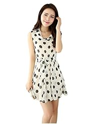 Chiffon/Polyester Polka Dot Print Summer 2015  Dress