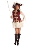 Sexy Victorian Lace Pirate Costume Mini Dress With Matching Pirate Hat 3 PC