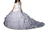 Beaded Applique Prom Dress/Quinceanera Dress  with a Brush/Sweep Train 