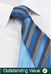 2 Pack Machine Washable Plain Striped Ties