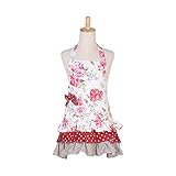 Neoviva Cotton Canvas Kitchen Apron for Kid Girls, White Ocean Collection
