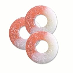 Albanese Watermelon Pink-White Gummi Rings, 4.5-Pound Bags (Pack of 2)