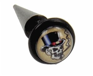 FAKE STRETCHER ANODIZED BLACK WITH LOGO 16g - Sold Individually