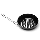 Charcoal Companion Non-Stick Round Grilling Wok with Folding Handle