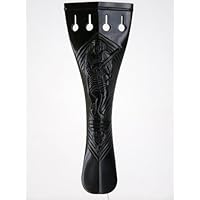 Musaica Fine Fittings - Ornately Carved Violinist 4/4 Violin Tailpiece in Ebony